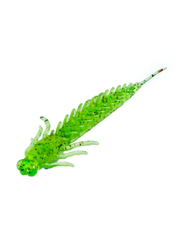 Приманка ZUB-LARVA  60мм(2,4")-7шт, (цвет 351) шартрез с блестками