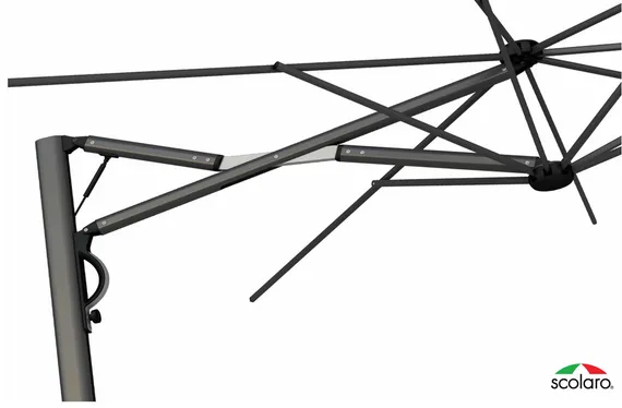 Зонт для кафе профессиональный Astro Carbon, 350х350 см, графит, слоновая кость
