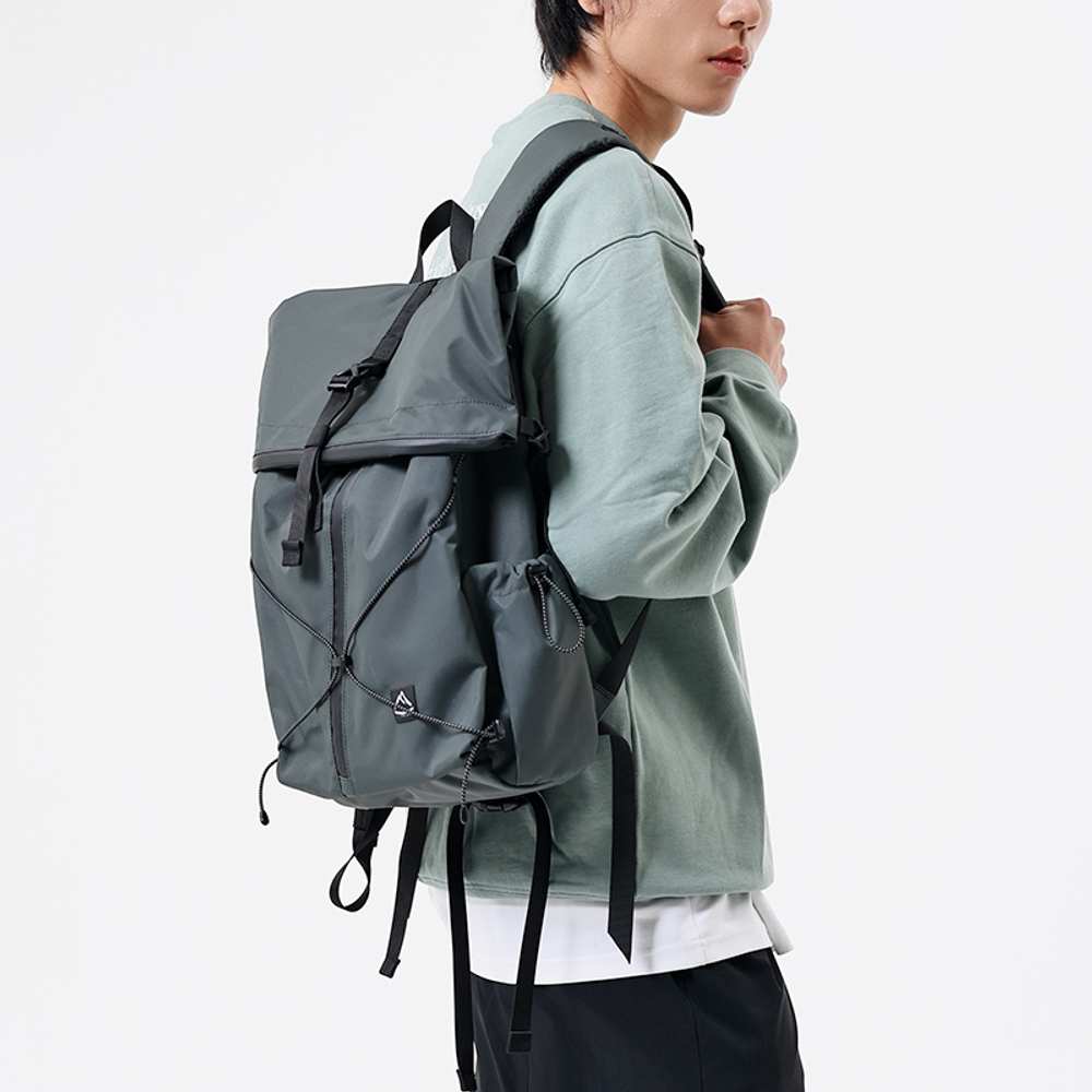MYEDITION 15L Backpack Outdoor Bag Water Repellent Fabric Nylon Gray/Black PAC Unisex