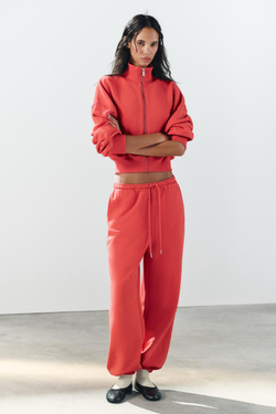 ZARA ТОЛСТОВКА С МОЛНИЕЙ, КРАСНЫЙ