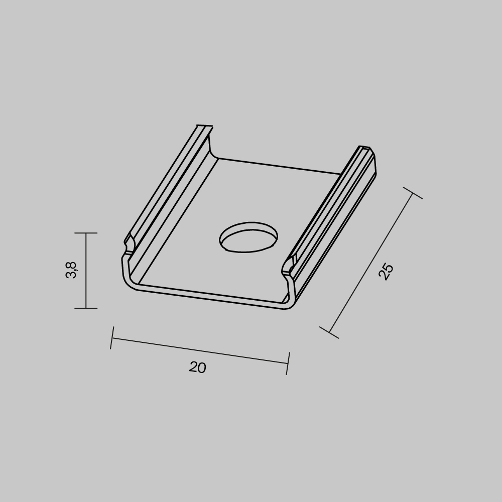 Комплект креплений Maytoni (для профиля 35×35) 4 шт., ALM-3535B-MT 642043