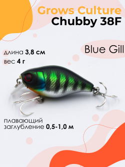 Воблер Крэнк Chubby 38F 38 мм 4 г цвет 04 Blue Gill