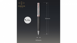 Шариковая ручка Parker Sonnet Premium Metal & Grey Lacquer PGT, стержень: M, цвет чернил: black , в подарочной упаковке
