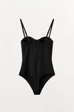 ZARA БОДИ С КОСТОЧКАМИ, ЧЕРНЫЙ