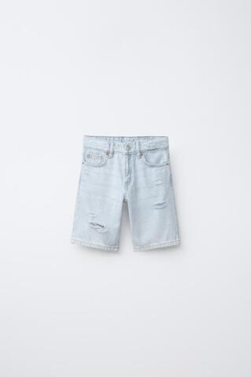 ZARA ДЖИНСОВЫЕ ШОРТЫ, ГОЛУБОЙ