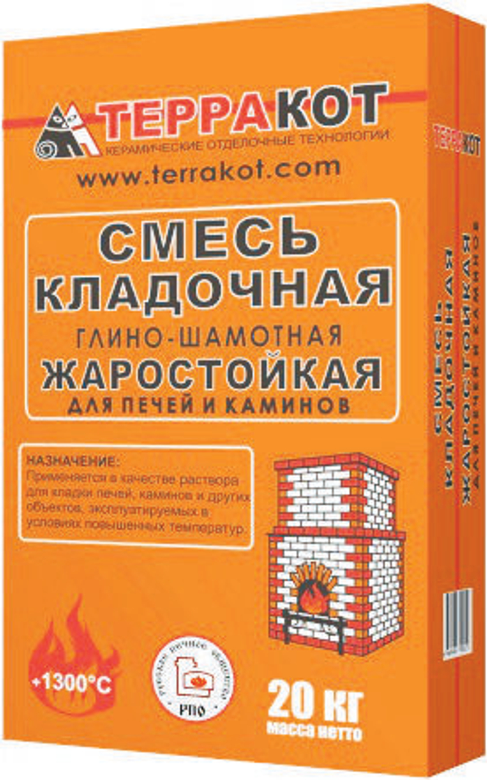Смесь глино-шамотная кладочная Терракот 20кг