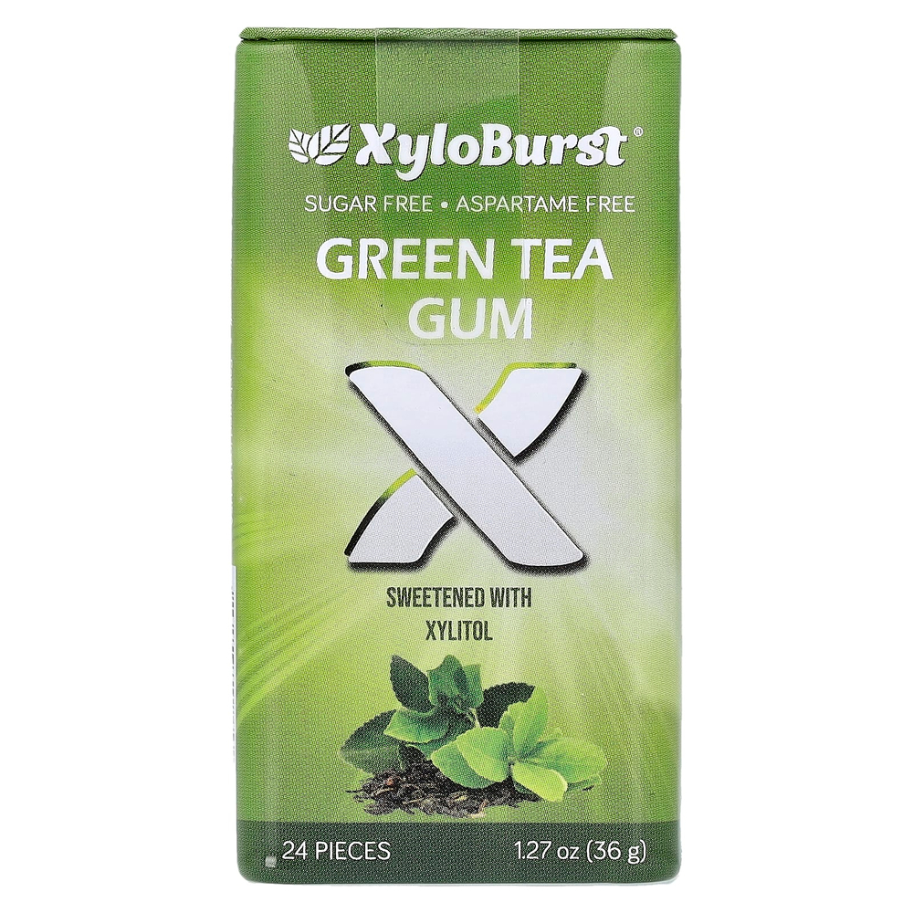 Xyloburst, ксилитоловая камедь, зеленый чай, 24 шт., 36 г (1,27 унции)