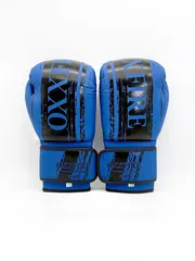 Боксерские перчатки OXXFIRE COMFORT, PVC,  синий/черный
