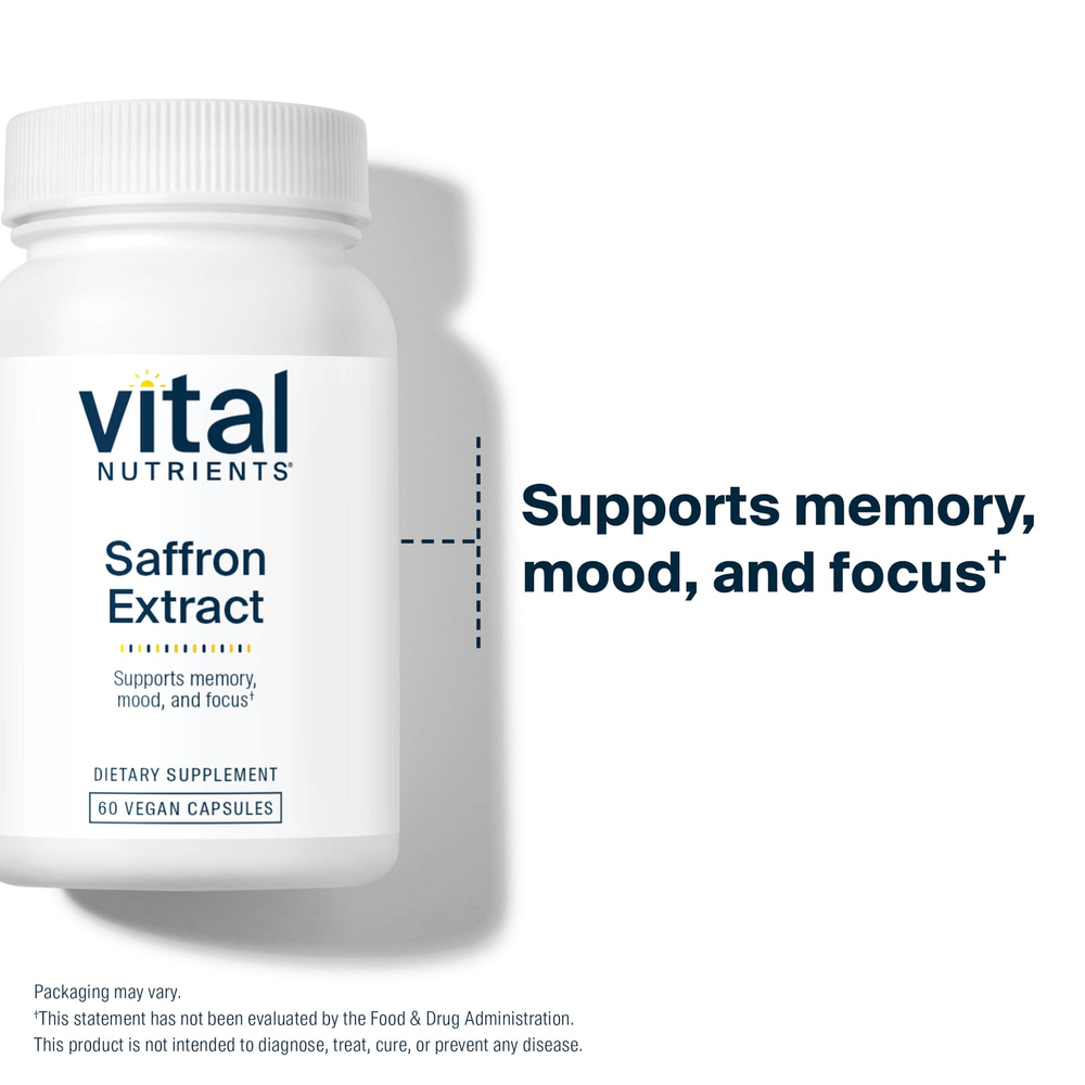 Vital Nutrients, экстракт шафрана, 60 веганских капсул (15 мг в 1 капсуле)