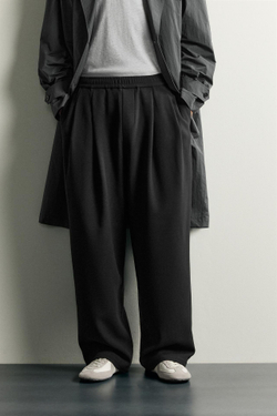 ZARA БРЮКИ COMFORT RELAXED FIT, ЧЕРНЫЙ
