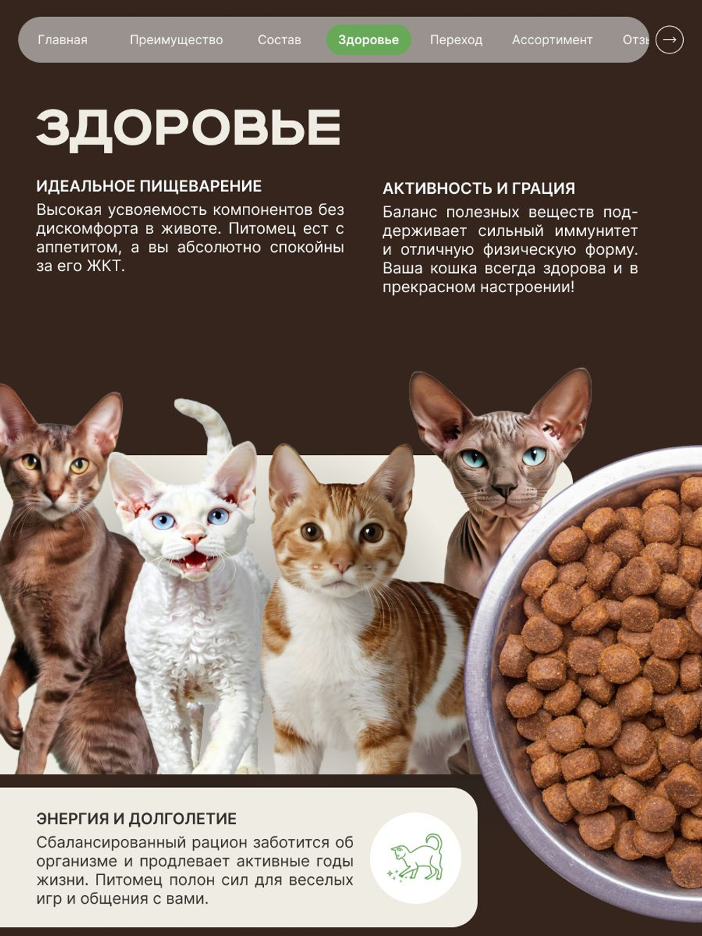 Корм сухой для кошек породы Сиамская кошка, с ягненком, 2 кг, QUATTRO