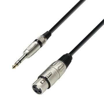 Adam Hall K3 BFV 0600 - кабель микрофонный, XLR (F) - TRS (jack) stereo 6.3 mm, 0.31 мм2, 6 м