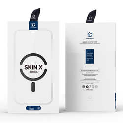 Прозрачный чехол книжка черного цвета с поддержкой MagSafe от Dux Ducis для Samsung Galaxy S23 Ultra, серия Skin X Pro Series Case