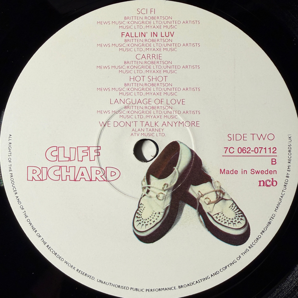 Cliff Richard ‎– Carrie / Moving In (Швеция 1980г.)