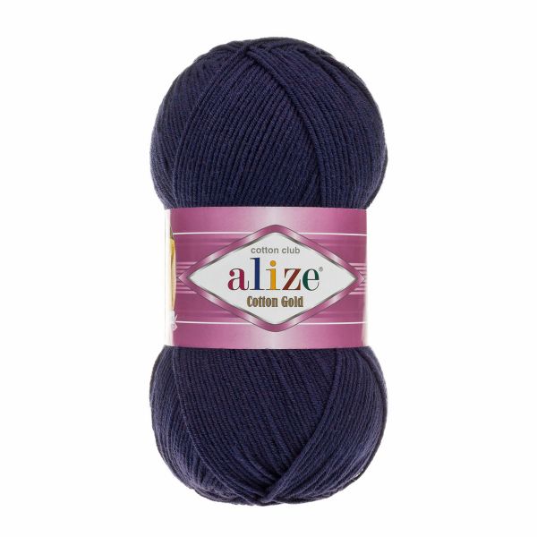 Пряжа Alize (Ализе) Cotton Gold / уп.5 мот. по 100 г, 330м, 058 темно-синий A