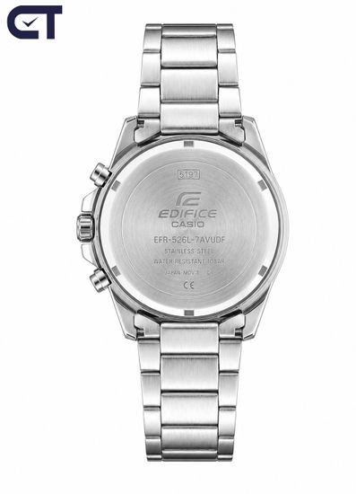 CASIO EFR-526L-7AVUDF EDIFICE мужские наручные часы — кожаный хронограф со светлым циферблатом