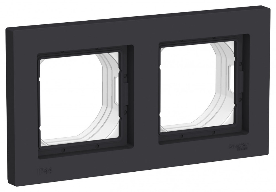 2-постовая рамка IP44 - AtlasDesign - карбон