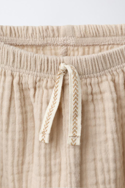 ZARA БРЮКИ-БАНАНЫ ИЗ РЕЛЬЕФНОЙ ТКАНИ, КАМЕННО-СЕРЫЙ
