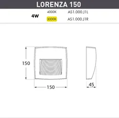 Подсветка для лестниц и ступеней Lorenza AS1.000.000.BXJ1L Fumagalli