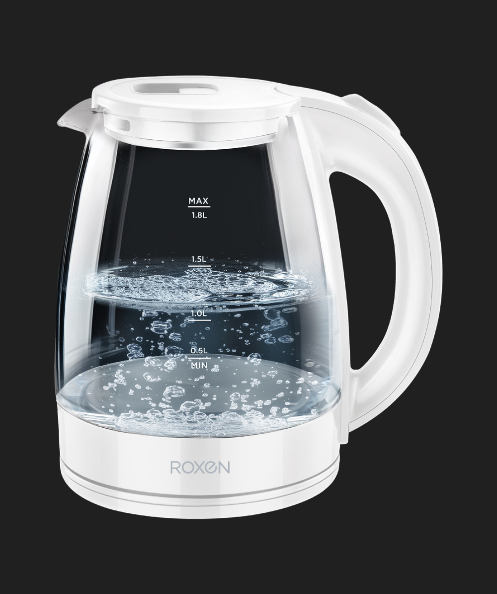 RX-701 (ROXEN) электрочайник стеклянный 1,8л White 1500Вт