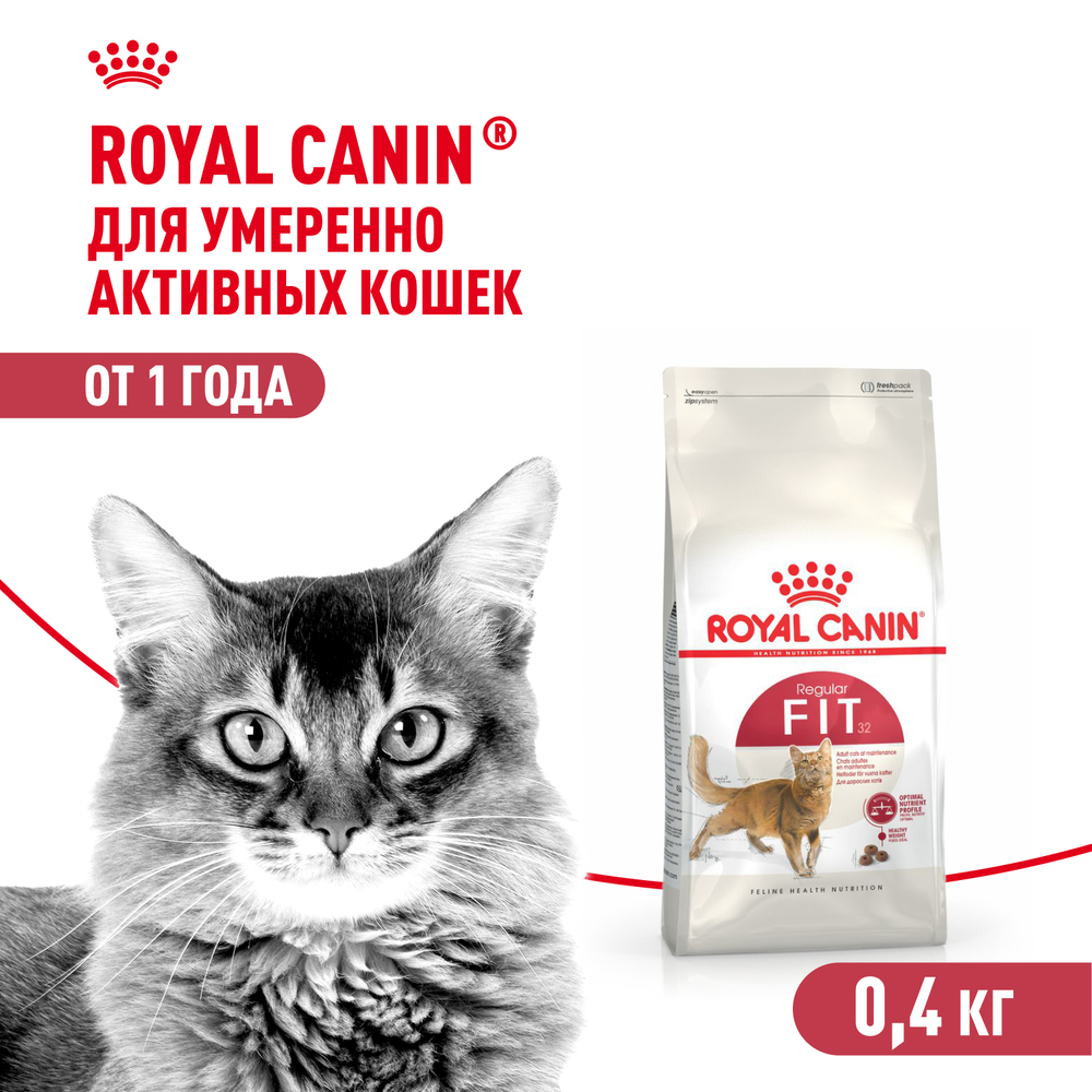 Royal Canin Fit 32 Фит 32 Корм сухой для взрослых умеренно активных кошек от 1 года 400г