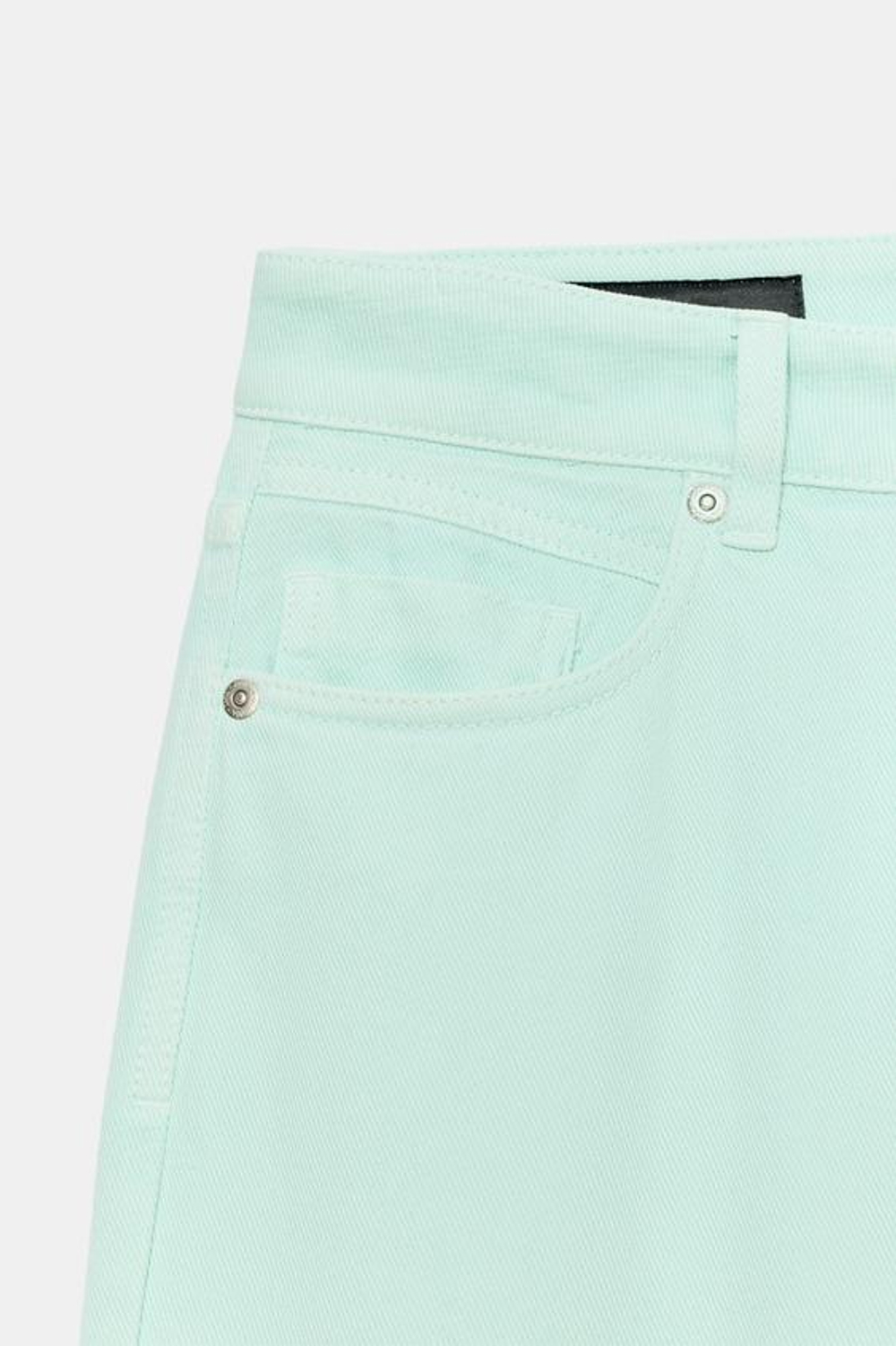 ZARA ДЖИНСЫ Z1975 REGULAR FIT LONG LENGTH С ВЫСОКОЙ ПОСАДКОЙ, СВЕТЛЫЙ МЯТНЫЙ