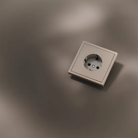 Накладка для розетки с заземлением Voltum S70 Metal Платина VLSM000610