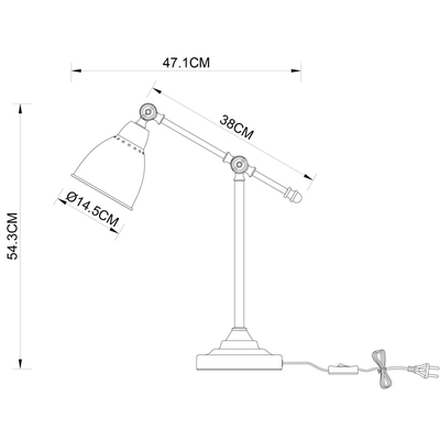 Офисная настольная лампа Arte Lamp BRACCIO A2054LT-1BK, 1хE27