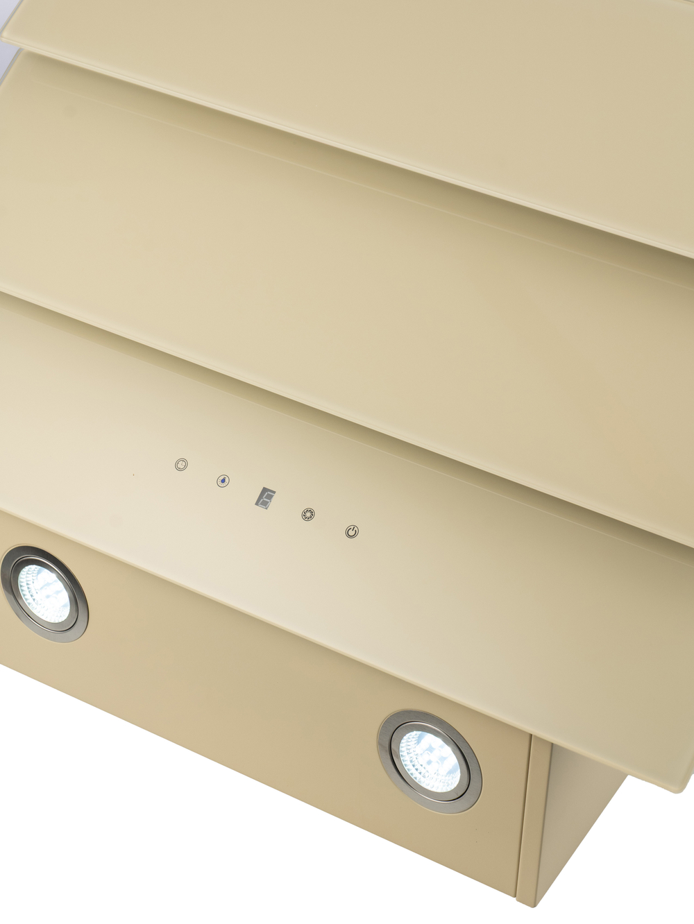 Вытяжка кухонная MACBI MТG60TL (IVORY) бежевый, D150мм, 1100м3/ч, наклонная, мотор 230Ватт, стекло 60см, сенсорное управл.