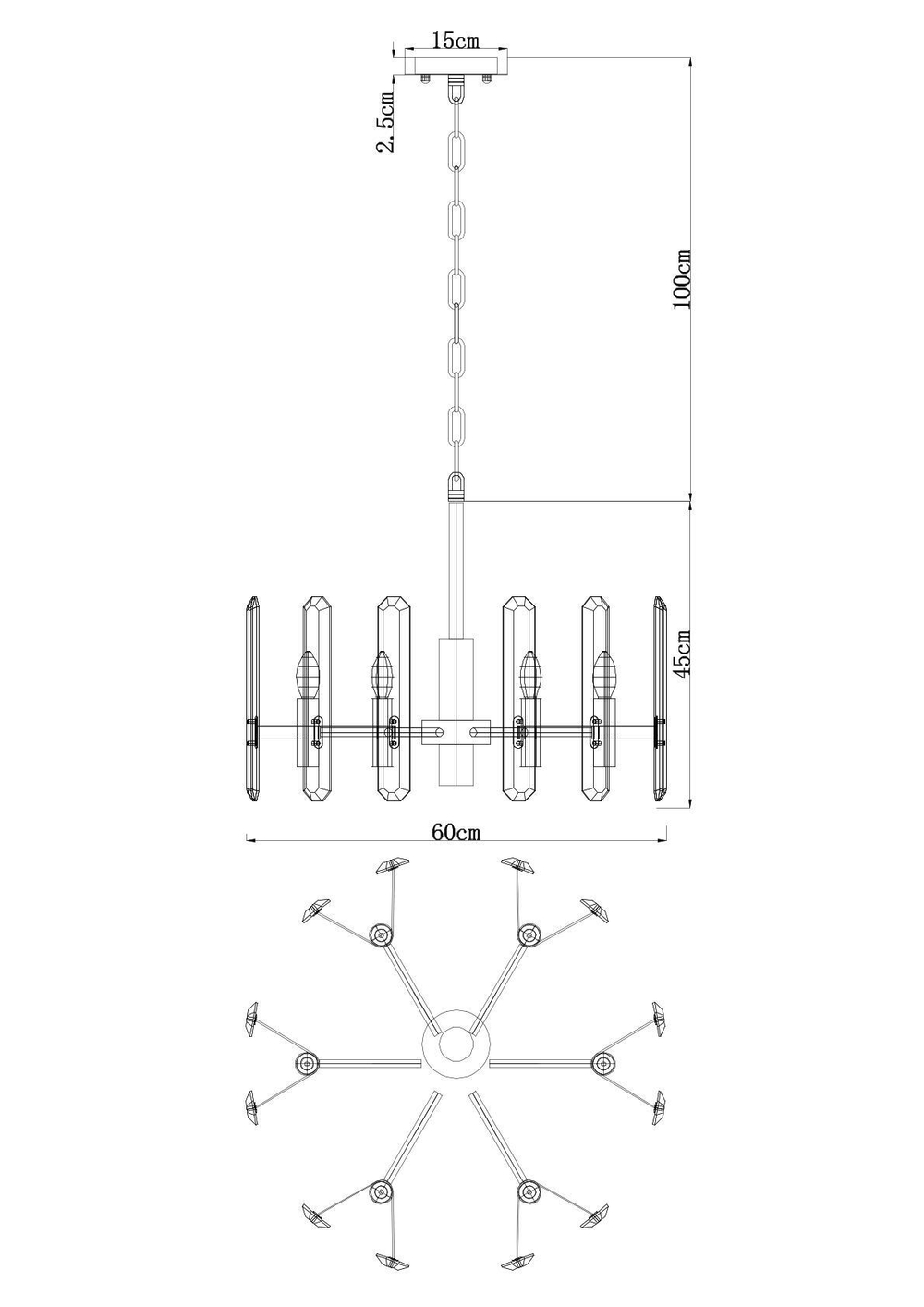 Люстра подвесная Divinare Tenerife 7136/18 LM-6
