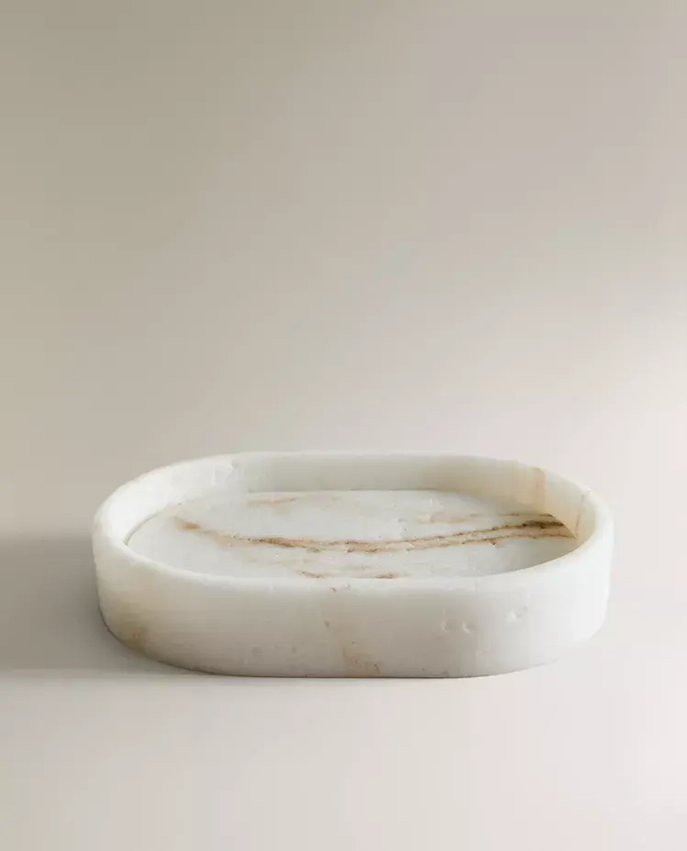 ZARA HOME МЫЛЬНИЦА ДЛЯ ВАННОЙ С МРАМОРНЫМ УЗОРОМ, ЭКРЮ