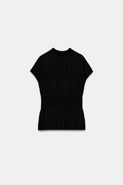ТРИКОТАЖНЫЙ ТОП С ЭЛАСТИЧНОЙ СБОРКОЙ — ZARA