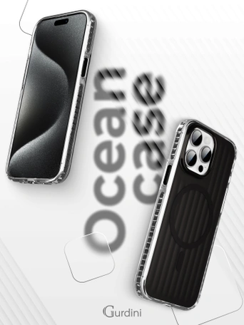 Чехол накладка iPhone 15 Pro Max 6.7" Gurdini Ocean Case (10) Metalic черный