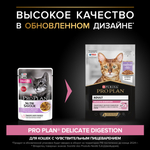 Паучи PRO PLAN DELICATE DIGESTION для взрослых кошек с чувствительным пищеварением индейка в соусе 85г x 26 шт