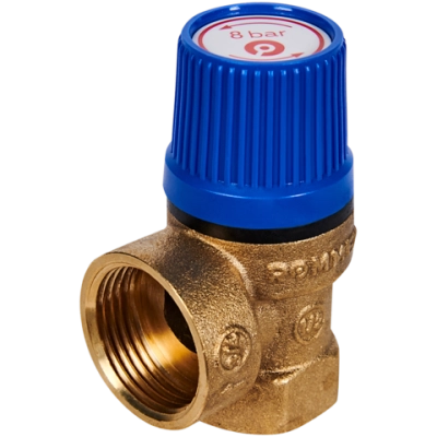 Клапан предохранительный ROMMER - 1/2", сброс 3/4" (ВР/ВР, Tmax 110°C, 8 бар)
