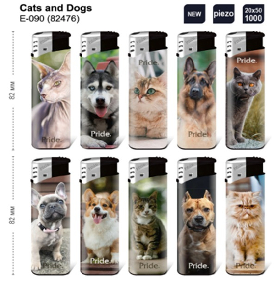 Зажигалка "Pride" Е-090 Cats&Dogs 50шт * 20бл (82476)