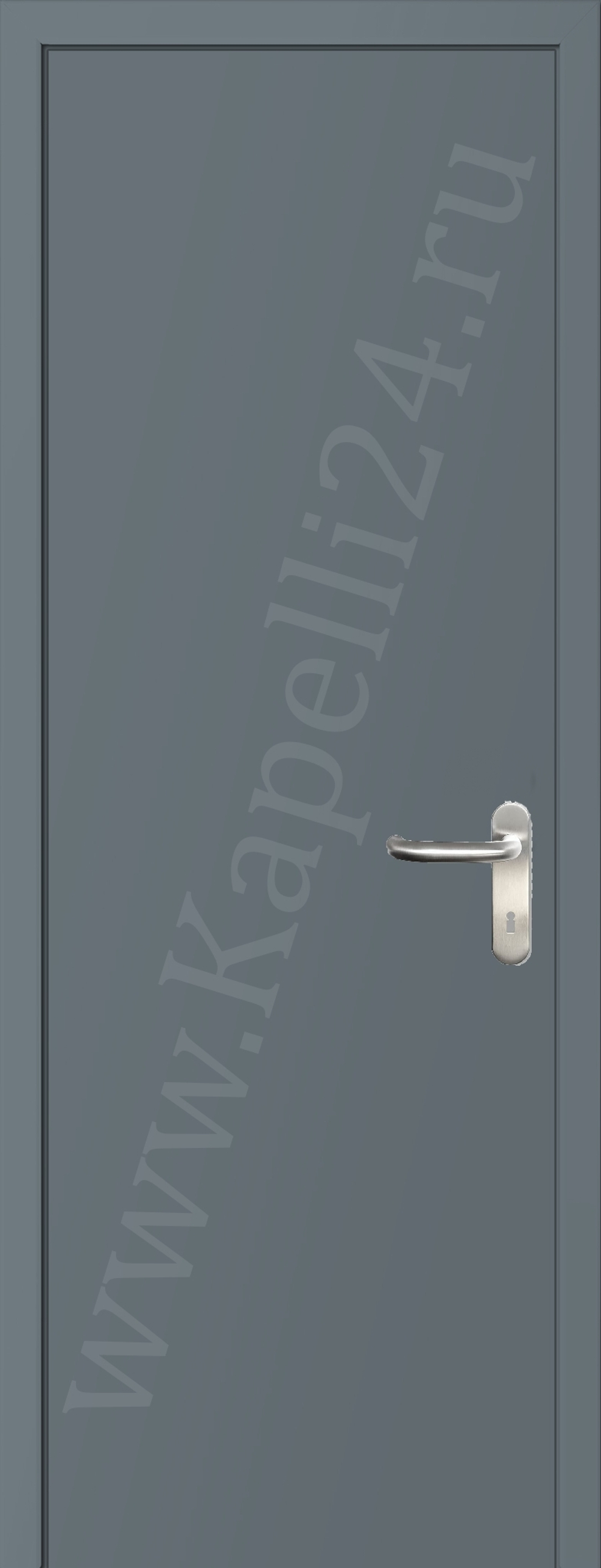 Дверь влагостойкая пластиковая KAPELLI multicolor ДГ RAL 7000 Серая белка + коробка