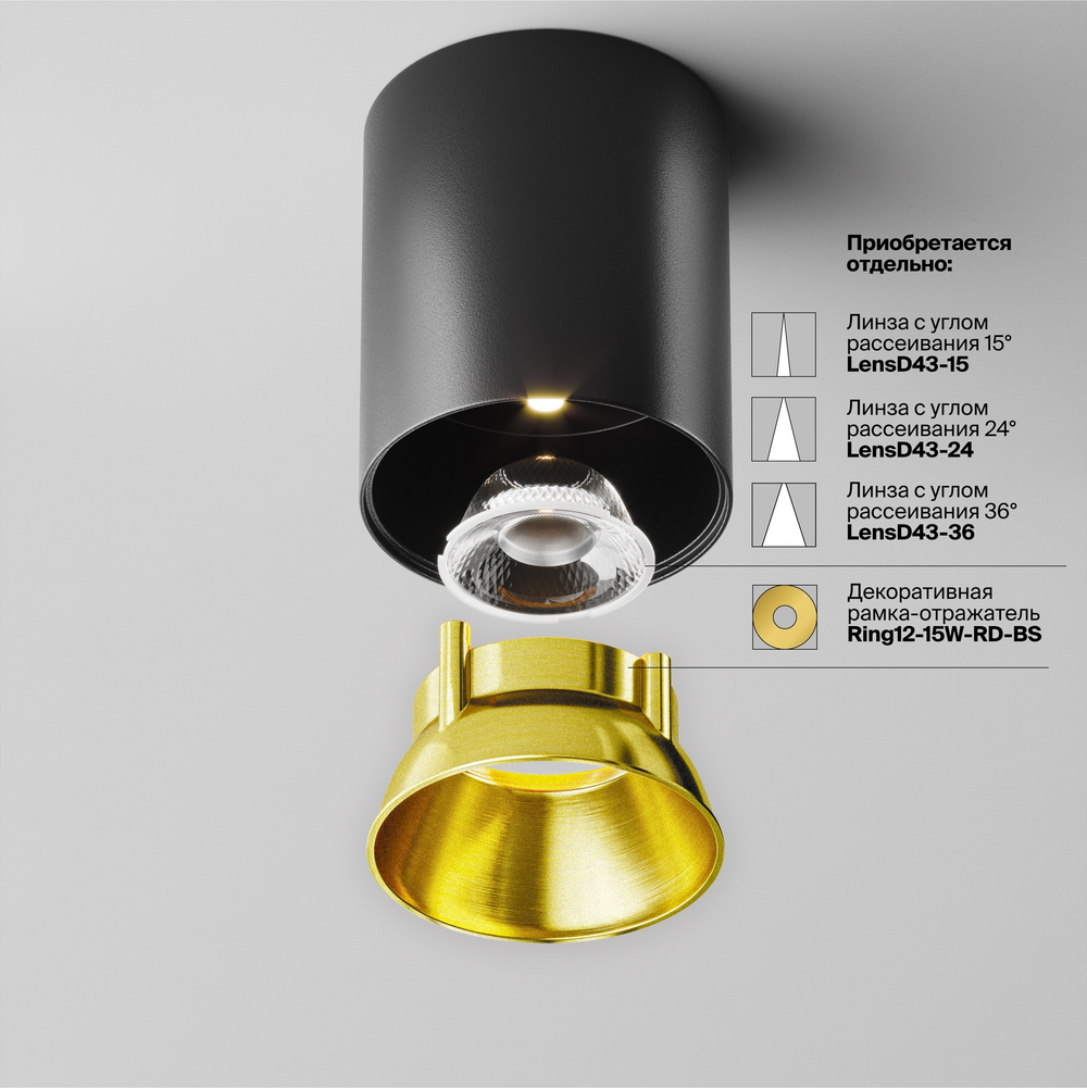 Накладной светодиодный светильник Maytoni Alfa LED C064CL-12W4K-RD-B
