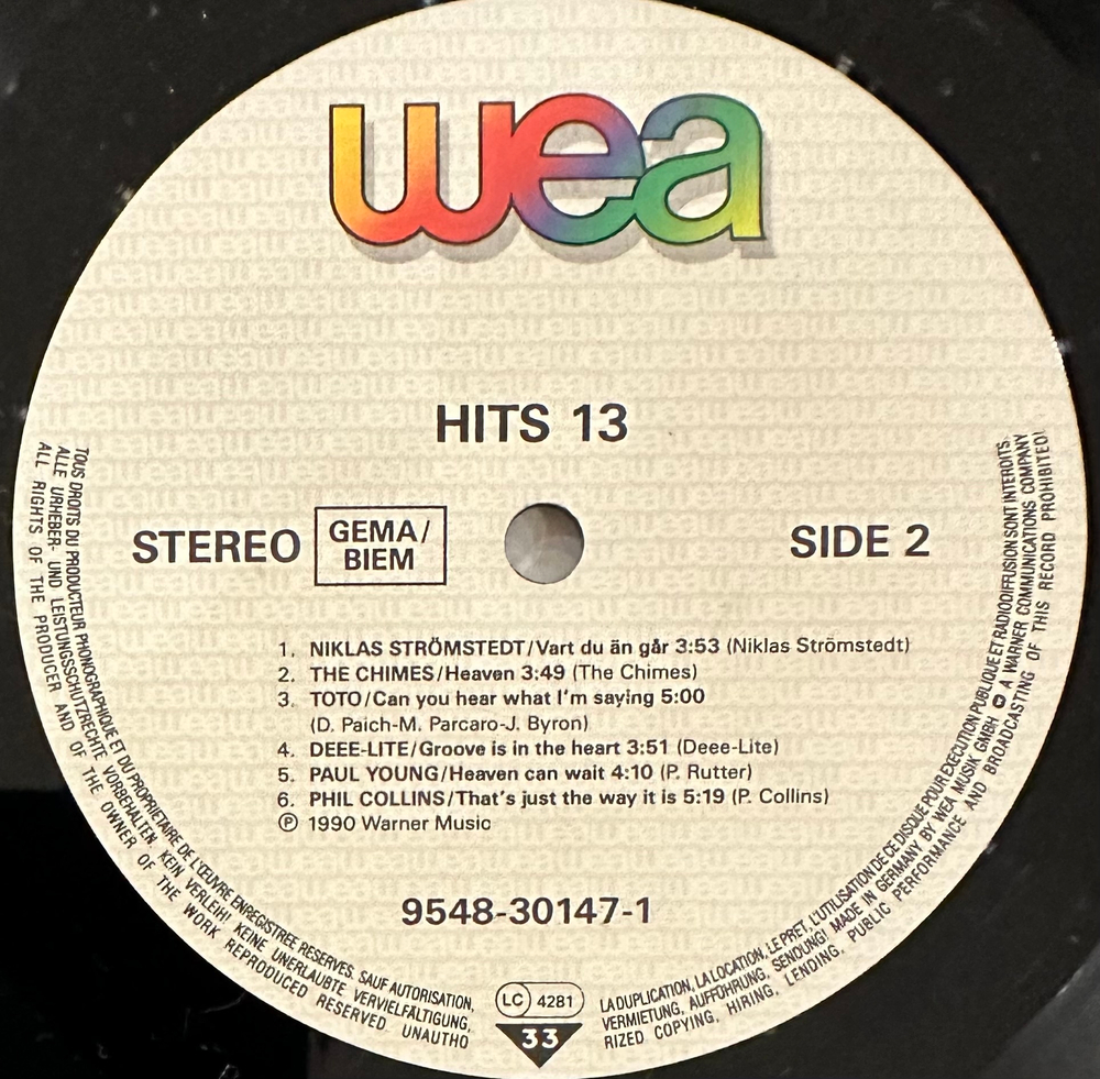 Сборник Hits 13 (Германия 1990г.) 2LP