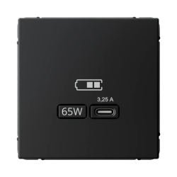 ARTGALLERY USB РОЗЕТКА тип-С 65Вт высокоскор.заряд. QC, PD, механизм, КАРБОН