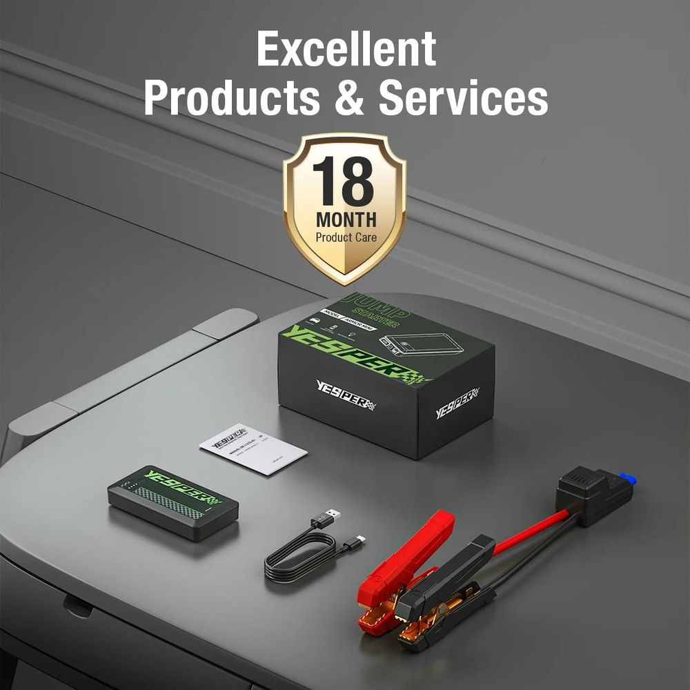 Устройство пусковое портативное бустер Yesper 8000mAh 29.6Wh 1200A Model: Armor mini