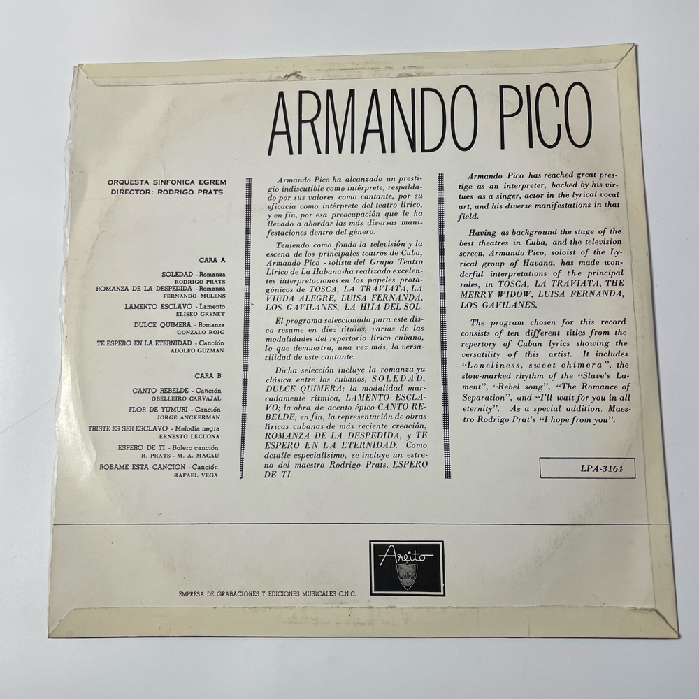 Винтажная виниловая пластинка LP Armando Pico Armando Pico (Куба)