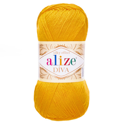 Пряжа Alize (Ализе) Diva / уп.5 мот. по 100 г, 350м, 488 темно-желтый A