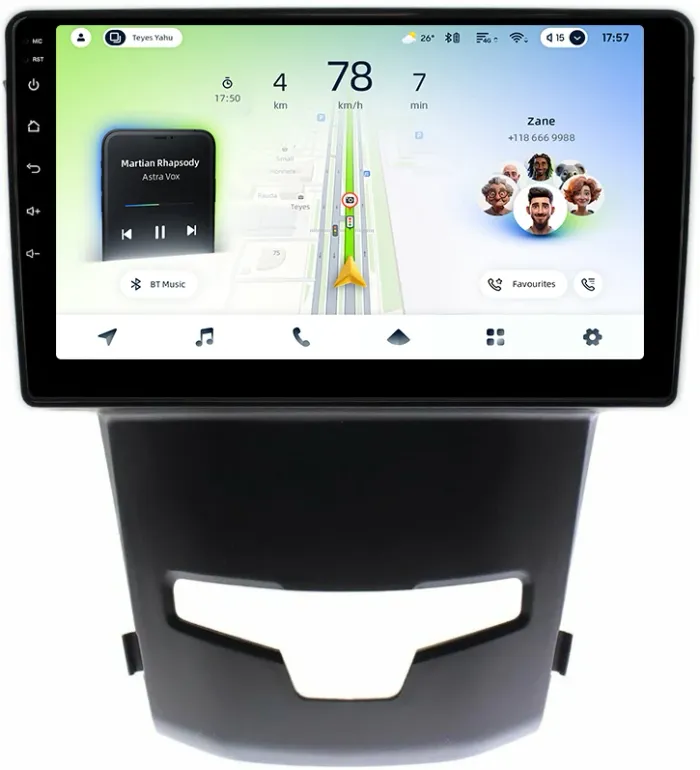 Магнитола для SsangYong Actyon 2 2013-2021 - Teyes CC4L-DTS монитор 9" IPS, Android 14, Быстрая, Snapdragon 662, CarPlay, 4G SIM-слот