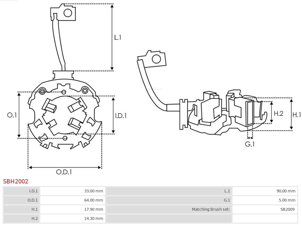 AS-PL - SBH2002-ASL - Holder, carbon brushes