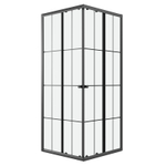 Душевое ограждение Niagara Eco NG-1010-14QKL (100х100х190) квадрат,раздвижное,черный,стекло клетка,1 место