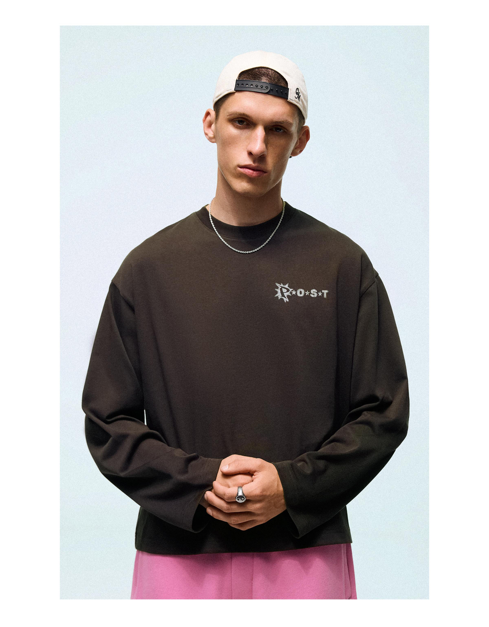 Мужской лонгслив с принтом, арт. 3789/116 - BERSHKA