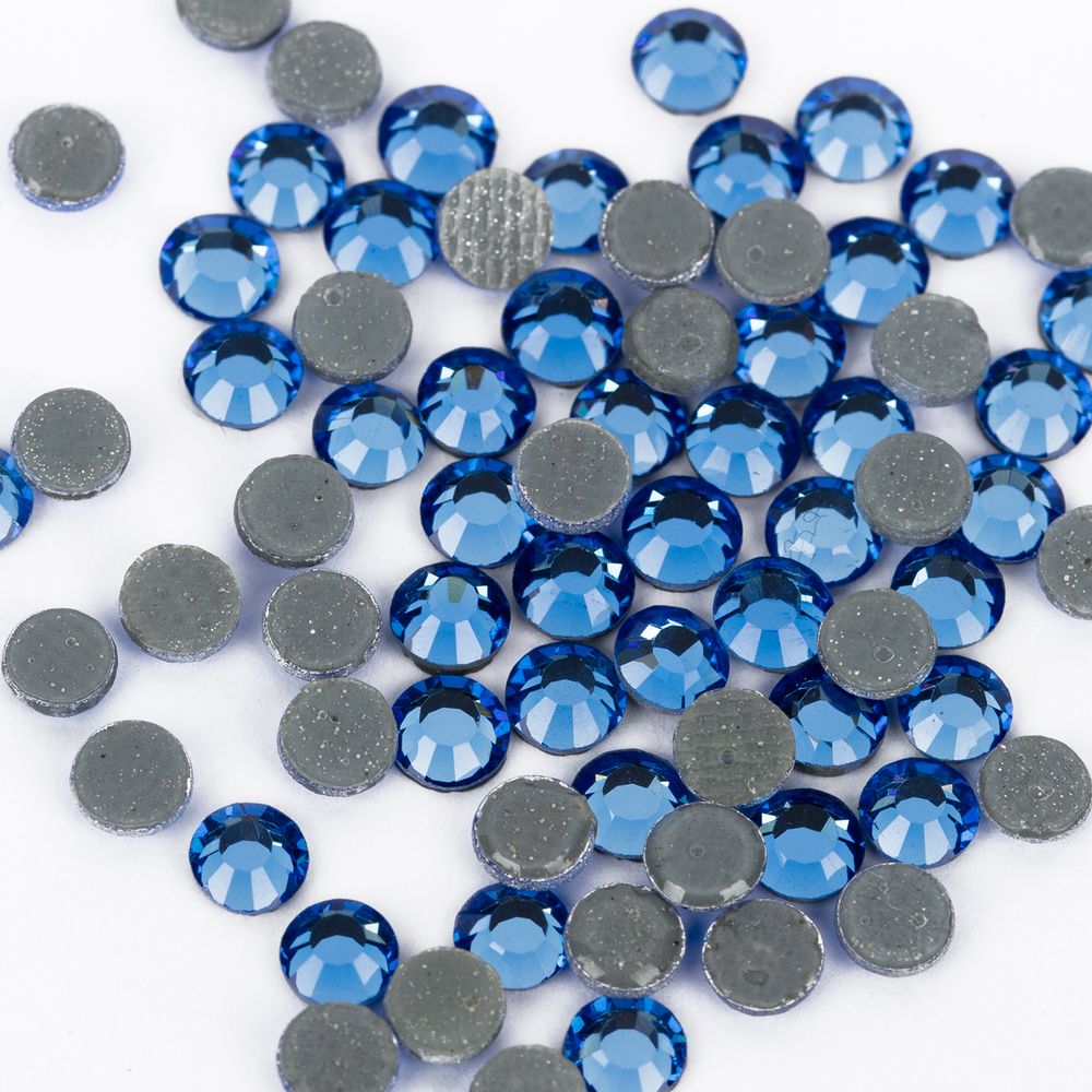 Стразы клеевые стекло 2.7 мм, 360 шт, SS10 №05 синий (Sapphire), Zlatka ZRTG-1072