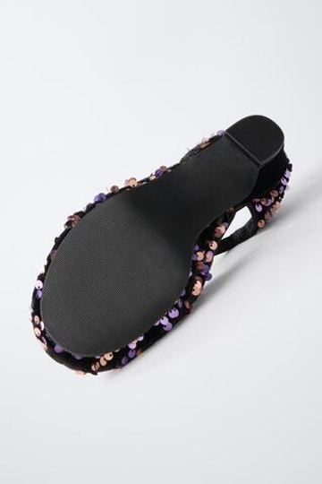 ZARA ТУФЛИ НА КАБЛУКЕ С БАНТОМ, КРАСНЫЙ, ФИОЛЕТОВЫЙ