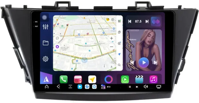Магнитола для Toyota Prius Alpha 40 2011-2014 (правый руль) - FarCar S500-TS20 монитор 9.5" 2K QLED на Android 14, Быстрейшая, CarPlay, 4G SIM-слот